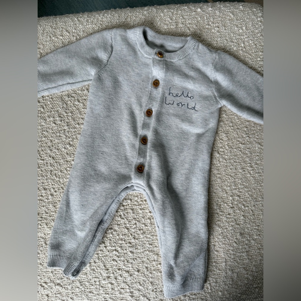 “Hello World” sweater romper